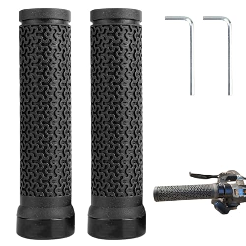 Image of Proberos Bike Handle Grips, 5 inches Anti-Slip Textured Rubber Handle Grips Bicycle Grips Bike Grips Replacements, Easy to Use, Pack of 2