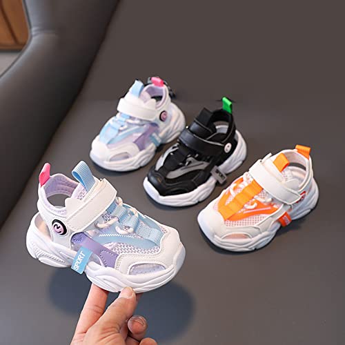 Boys' Girls' Sports Sneakers Toddler Lightweight Mesh Breathable Walking Sneakers Lace Up Soft Soles Sports Shoes (Purple, 11.5 Little Child)4