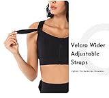 CLOUSPO Women Sports Bra Front Fastening High Impact Zip Front Post Surgery Running Yoga Zip Front Bras Crop Top with Adjustable Straps(L, Black) - Image 5