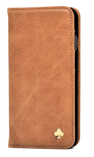 Porter Riley - Funda para Samsung Galaxy S20 Plus. Funda/Flip/Soporte en Cuero Genuino (Marrón Claro)