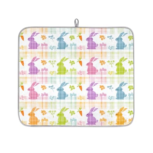 Axurera Tapete de secado de platos para encimera de cocina, tapete absorbente para escurridor de platos, lavable, para escurridor de platos, 46 x 41 cm