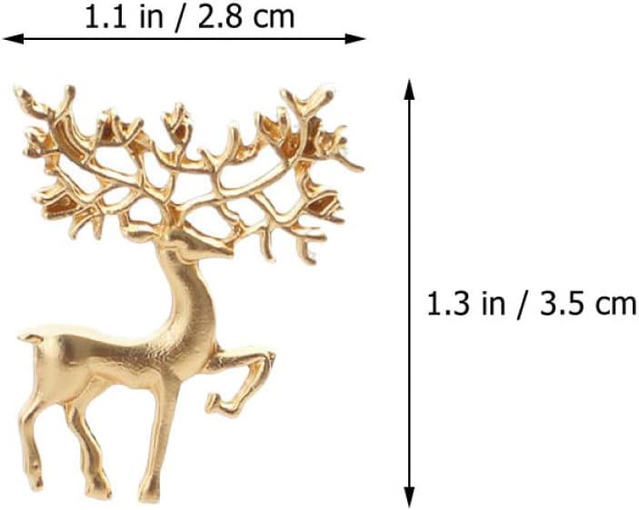 10pcs Elk Brooches for Christmas Vintage Matte for Clothing Shawls and Accessories Unique Elk Design for Festive Outfits and