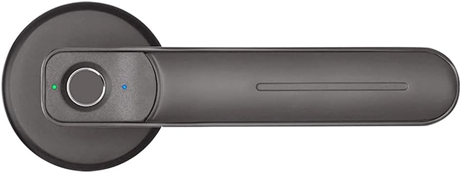 Fingerprint Door Lock Handle USB Rechargeable Anti Theft Smart Electric Keyless Security Entry with 2 Keys for Home (Color : D) (Gray)