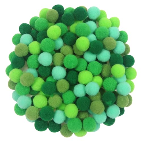TOAOB 150pcs Large Pom Poms 1 Inch Green Craft Pom Poms Fuzzy Pompoms Balls for DIY Crafts Projects Home Decorations