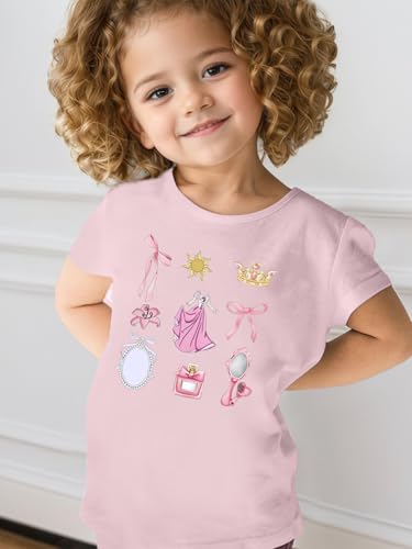 Image of Magical Girl Shirt Cute Snacks Graphic Tee Toddler Kids Girls Holiday Short Sleeve Outfits Tops 3-10 Years
