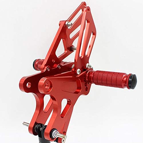 Miniatura 5 de CNC R1 09-14 - Juego de clavijas traseras ajustables para motocicleta, pedal de cambio compatible con YZF R1 2009 2010 2011 2012 2013 2014 rojo