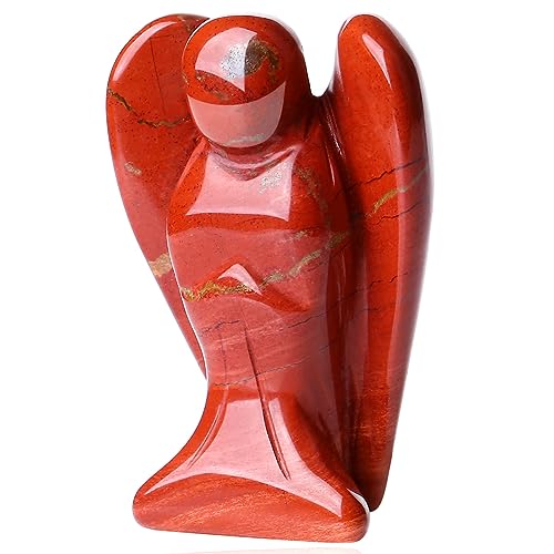 QINJIEJIE Red Jasper Crystal Angel Decor...