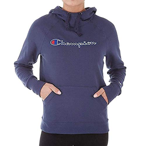 Champion Women's Powerblend Fleece Pullover Hoodie (Imperial Indigo - Applique Script, XX-Large)