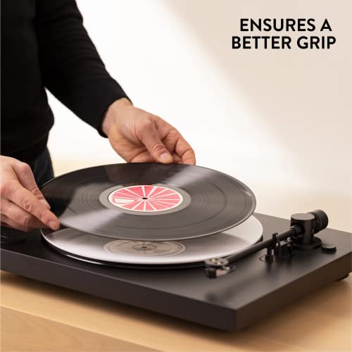Big Fudge Acrylic Turntable Mat - Static & Vibration Reducing Record Player Slipmat - Vinyl Accessories For Better Grip - Fits All 12" Platter - White #TOP4