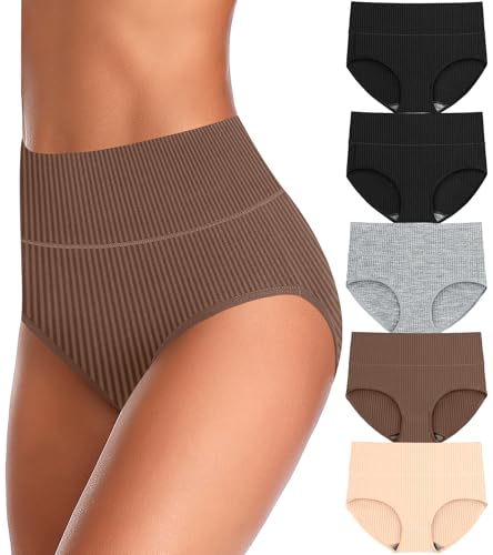 Image of UMMISS Womens Underwear Cotton High Waisted Tummy Control Panties Plus Size Full Coverage Ladies Briefs