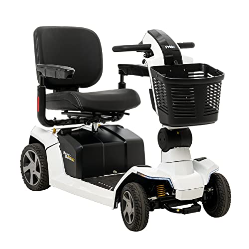 Pride Mobility ZT10 (Zero Turn 10) Four Wheel Recreational Scooter with CTS Suspension, 400 lbs. Weight Capacity (Pearl White)