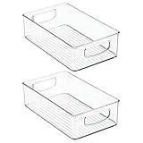INKULTURE Stackable Acrylic Fridge Organizer Sturdy Pantry And Refrigerator Storage Containers Bins With Handles | Large | Pack of 02 | For Bathroom, Kitchen Cabinet, Pantry, Home Organization