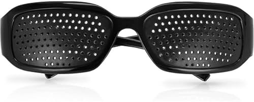 Pinhole Perforated Glasses for Eye Training and Visual Quality Improvement, oval, black