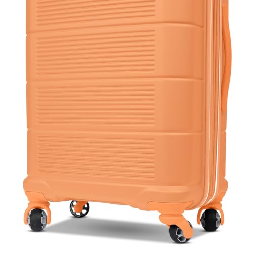 Image of American Tourister Stratum 2.0 Expandable Hardside Luggage with Spinner Wheels, 28-Inch Checked-Large, Papaya