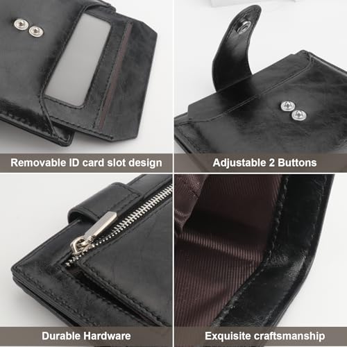 Women Leather Wallet Lightweight Small Leather Wallet for Women RFID Blocking Bifold Zipper Pocket Wallet with ID Window Card Case3