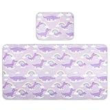 Cute Animal Crocodiles Rainbows Pastel Purple Cooling Baby Washable Mattress 28