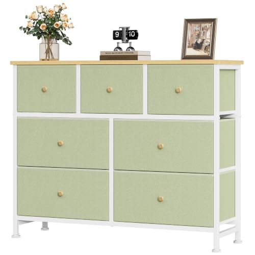 OLIXIS 7 Drawer Fabric Dresser, Storage Tower for Bedroom and Closet
