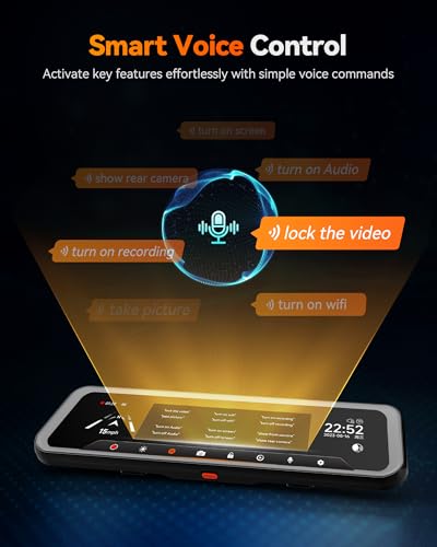 Image of WOLFBOX G900 Tripro Cabin-N 3 Channel 4K Mirror Dash Cam, 4K+1080P+2.5K Front Inside Rear View Mirror Camera, 8MP STARVIS 2 IMX678 Night Vision, 12 inch Smart Screen, 5.8G WiFi (SD Card Not Included)