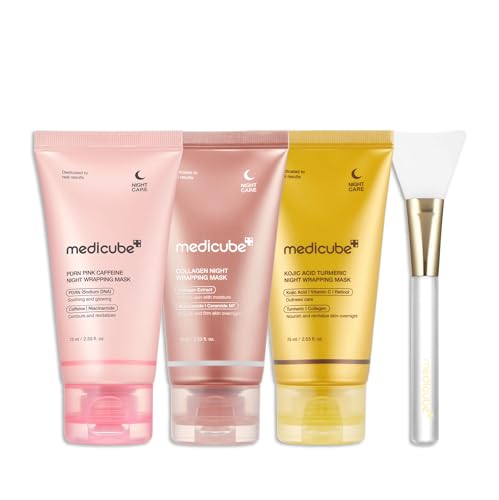 medicube Korean Overnight Glow Mask Trio:PDRN Caffeine & Collagen...