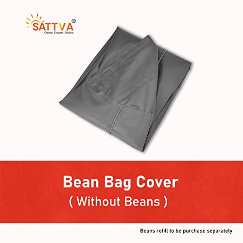 Sattva 5Ft Triangle Bean Bag For Kids & Adults - Big Bean Bag Covers Only (No Filling), Kids Storage Bean Bag, Washable Ultra Soft Zipper, For Dorm & Family Room (Black Chevron Print) #TOP4