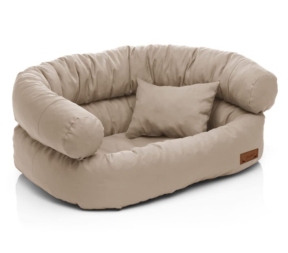 Juelle Cama para perros – Sofá para perros grandes, funda extraíble lavable a máquina, cama mullida, sillón para perros Santi S-XXL (tamaño: XL – 120 x 85 cm, beige)