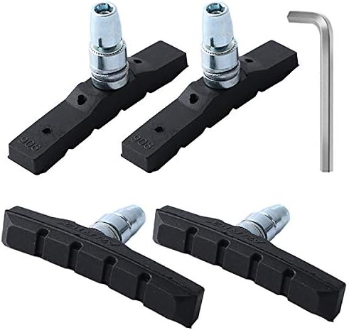 RUJOI 2 Pairs Bike Brake Pads Set,70mm V Brake Shoes with Hex Nuts and Washers, Brakes V-Brake Replacement Set for Cruiser MTB Mountain Bicycle