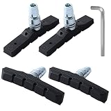 RUJOI 2 Pairs Bike Brake Pads Set,70mm V Brake Shoes with Hex Nuts and Washers, Brakes V-Brake Repla