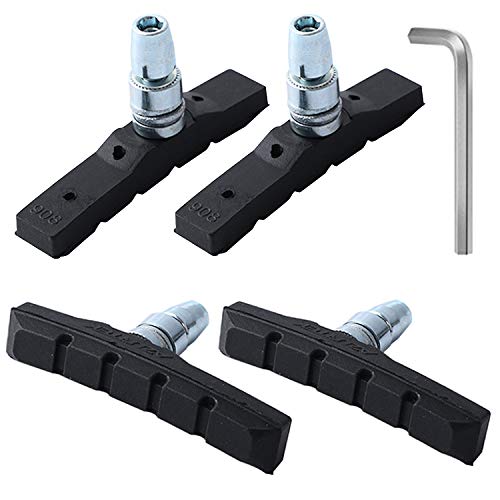 Rujoi 2 Pairs Bike Brake Pads Set,70Mm V Brake Shoes With Hex Nuts And Washers, Brakes V-Brake Replacement Set For Cruiser Mtb Mountain Bicycle #TOP12