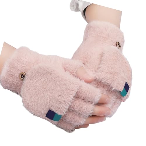 Qsvbeeqj Moufles multi-usages en peluche avec couverture ouverte, gants d'hiver pour hommes et femmes, amateurs de plein air, gants chauds d'intérieur, gants de voyage et de sport, C, taille unique