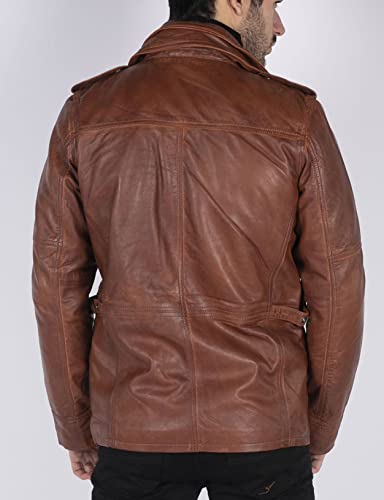 TruClothing Men's Trenchcoat Jacket Outwear Windproof Winter Parka Military Real Leather Jackets Coat4