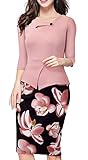 Sunblume Womens Elegant Chic Bodycon Formal Sheath Pencil Dress