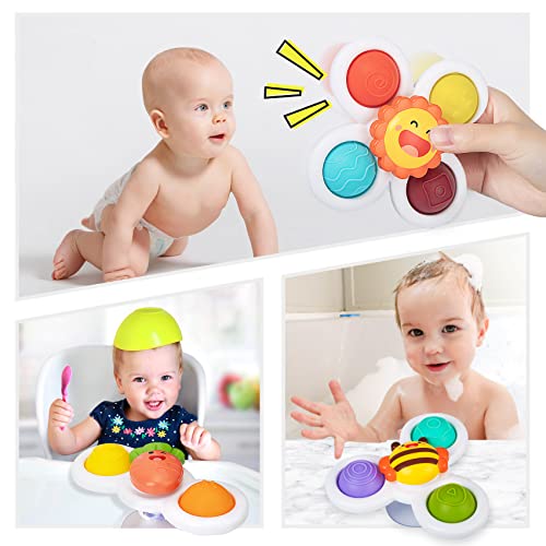 Narrio Suction Cup Spinner Toys For 1 Year Old Boy, Girl Gifts, Spinning Top Baby Bath Toys, Christmas Birthday Gifts Travel Sensory Toys For Toddlers 1-3 #TOP3