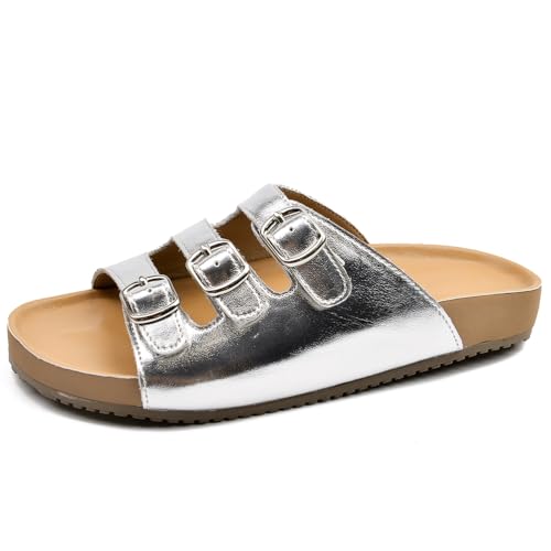 Sandales plates femme sans douleur grâce aux trois boucles réglables