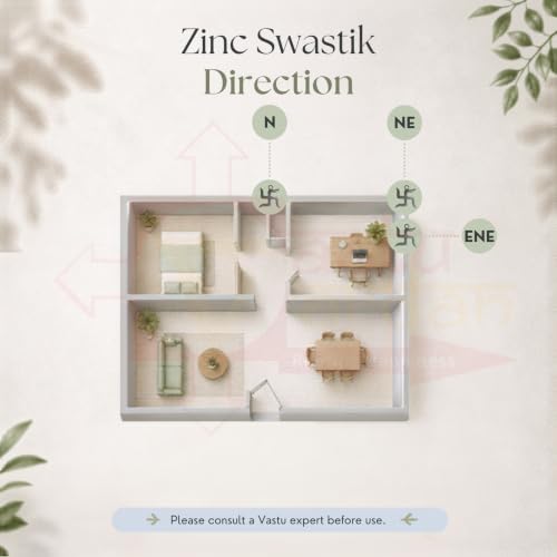 Image of Zinc Swastik | 5.5 Inch Approx. | Vastu Dosh Nivaran Remedies | Swastik for Entrance | Home and Office |