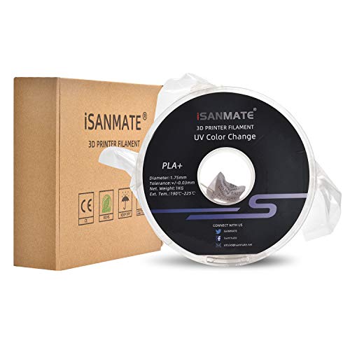 Image of iSANMATE PLA+ 3D Printer Filament, UV or Sunlight Color Change to Blue PLA+ Filament 1.75mm,Dimensional Accuracy + /- 0.03 mm, 1 kg Spool