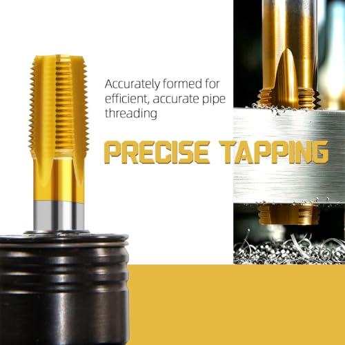 Image of 1 /2-14 NPT Pipe Tap and 23 /32 inch Drill Set,M2 HSS Hand Threading Plumbing Tap