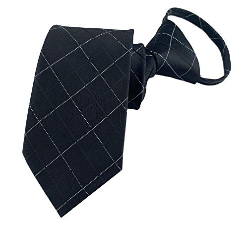 Lovacely Zipper Ties for Men, 2.76 Inch Classic Woven Silk Zip Necktie Pre-tied Paisley Various Designs Adjustable Zipper Neck Tie LD-F13