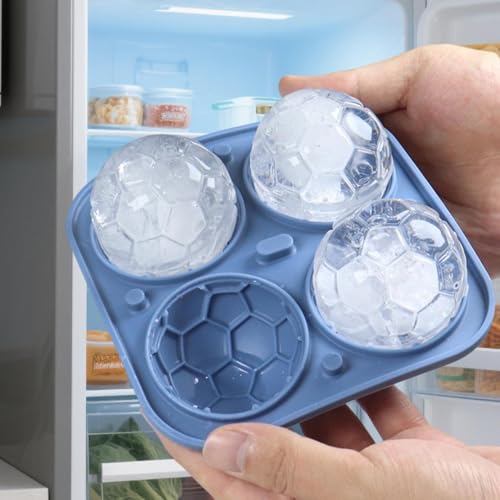 Molde de silicona para bolas de hielo en forma de balón de fútbol miniatura 1