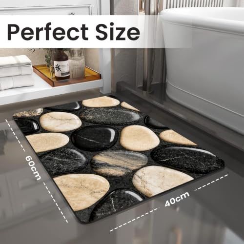 Image of MAXOSHINE PVC Bathroom Mats Anti Slip | Water Absorbent Bath Floor Mat | Quick Dry Anti Skid Bathroom Mats for Home | Door Mat for Wet Area 40x60 CM (Pebble Grey)