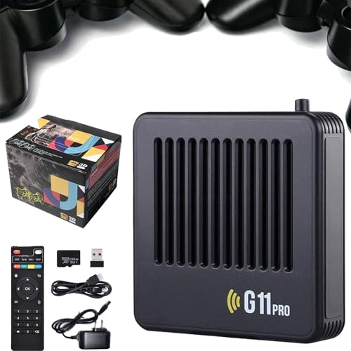 Retrowave G11 Pro Game Box, Retrowave G11 Pro [4K + 256GB] with 2.4G Wireless Dual Controllers, 60,000 Retro Games, Plug & Play Video Games with 2