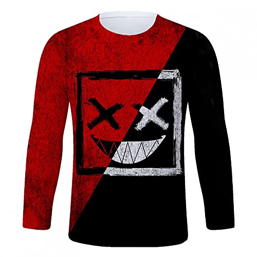 Heavkin Men's Casual T-Shirts Vintage Stylish Street Graphic Tees Funny Cool Printed Muscle Tee Shirts Top Red #TOP2