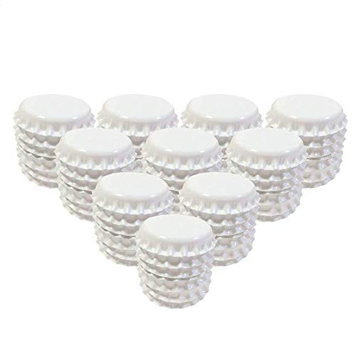 RUTICH 100 PCS Crown Bottle CaPs Decorative Bottle Cap Double Sideds Printed Craft Bottle Stickers for Hair Bows, DIY Pendants or Craft ScraPbooks White