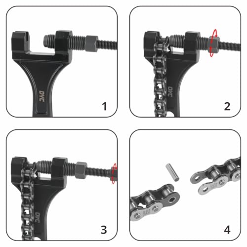 Image of DYC 420 Mini Bike Dual Chain Set (Jackshaft) 42 Link Front + 90 Link Rear with Chain Breaker Tool & Adjuster, Fits Coleman CT200U /BT200X, Baja MB165 /MB200, Axis M200, Massimo MB200, 196-212cc