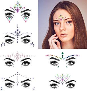 6 Sets Face Jewels Glitter,