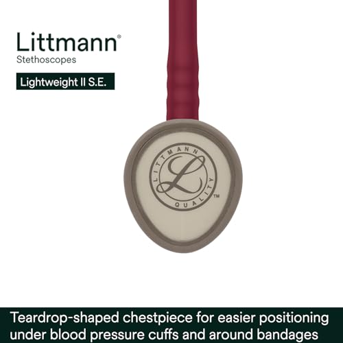 3M Littmann Lightweight II S.E. Stethoscope, 2451, 28" Burgundy Tube - image 3
