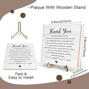 Thank You Gifts for Women Men, Appreciation Gifts for Friends, Coworker Leaving Gift, Home Office Decor Wooden Plaque Sign 5.9 x 5.9Inch-Thank You for Being A Blessing in My Life (White) Thank You Gifts for Women Men Appreciation Gifts for Friends Coworker Leaving Gift Home Office Decor Wooden Plaque Sign 59 x 59Inch Thank You for Being A Blessing in My Life White