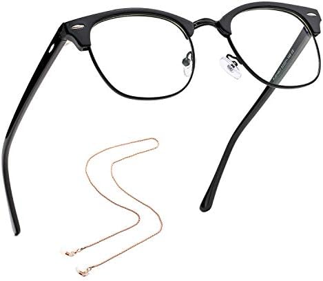 ProudDemon Blue Gentle Blocking Glasses for Males/girls ,semi rimless Blue gentle glasses, non Prescription Gaming Glasses