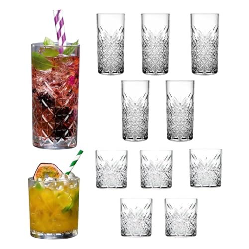 La Mejor Selección de Vaso highball - los preferidos. 42 ADIANTE | Juego de 12 Vasos de Vidrio Timeless, 6 piezas de 475ml y 6 piezas de 345ml con Diseño Clásico Retro Transparentes Elegantes para Agua, Cerveza, Jugo, Whisky,...