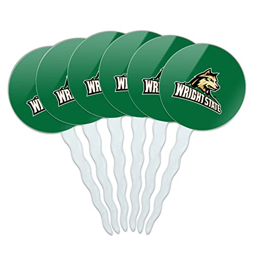 Wright State Primary Logo Cupcake Picks Toppers Decoration Set of 6