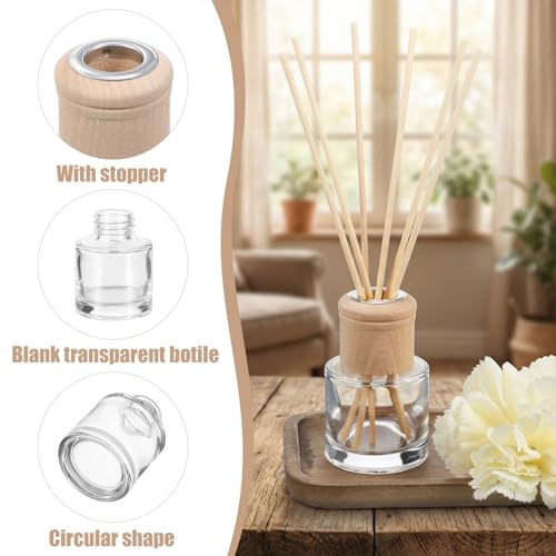 Set 20 botellas difusoras de caña 50ml vidrio y madera miniatura 3